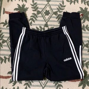 Adidas black and white joggers